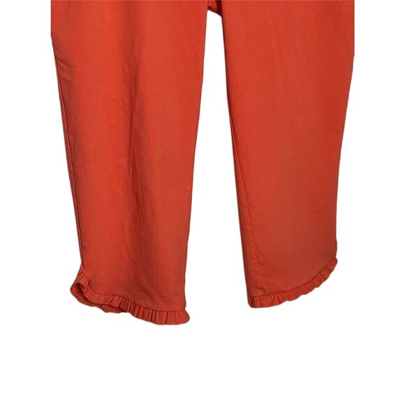 Nina Leonard Orange High Rise Pull-on Ruffle Hem Cropped Pants Size 1X - Picture 3 of 9